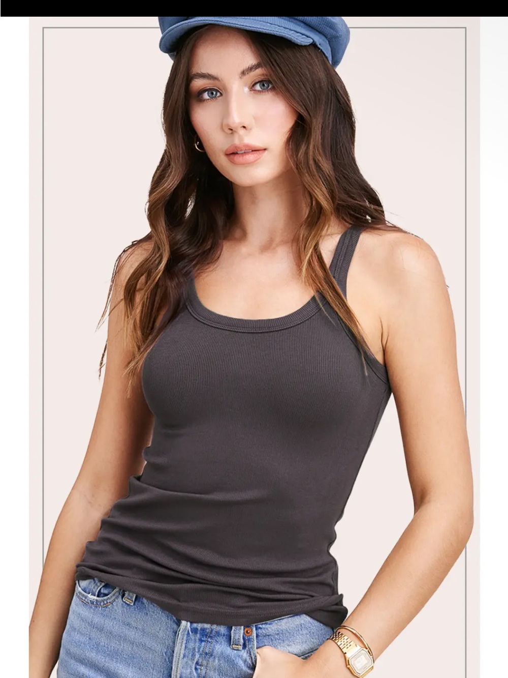 🆕🤍BLACK SOPHIE TANK